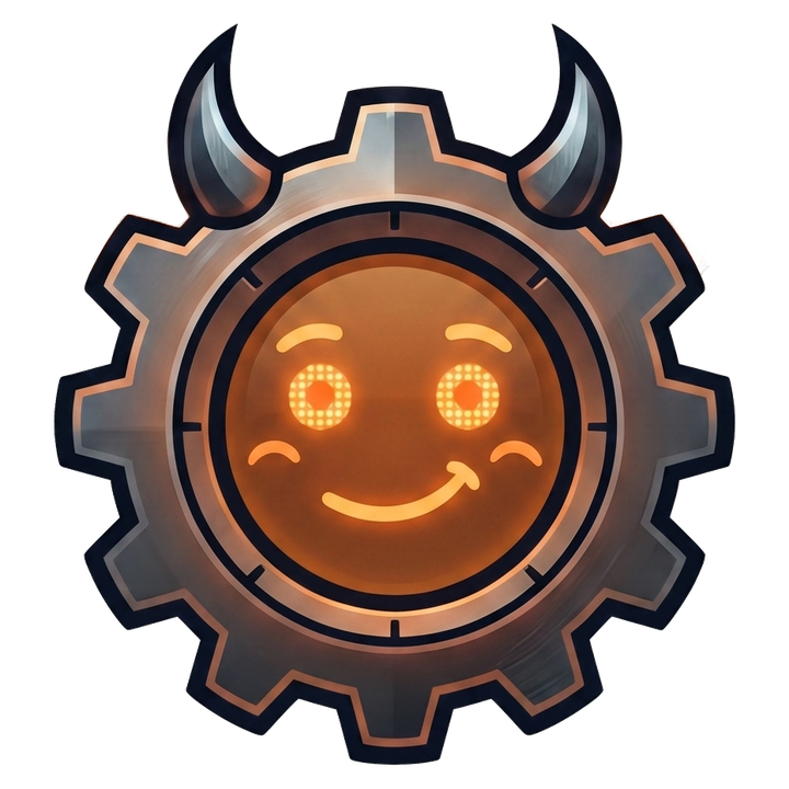 The Idle Hands mascot: a smiling gear.